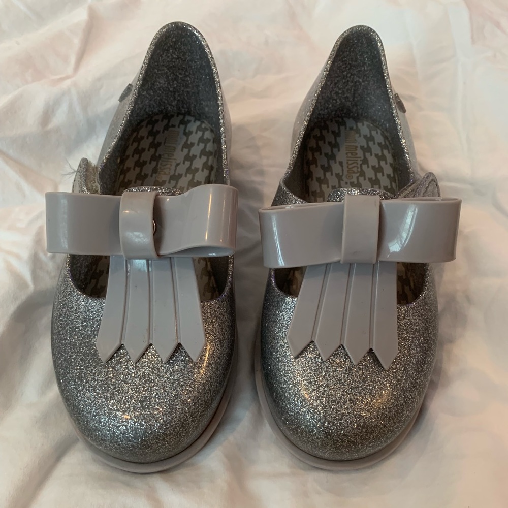 Mini Melissa Silver Sparkle Loafers